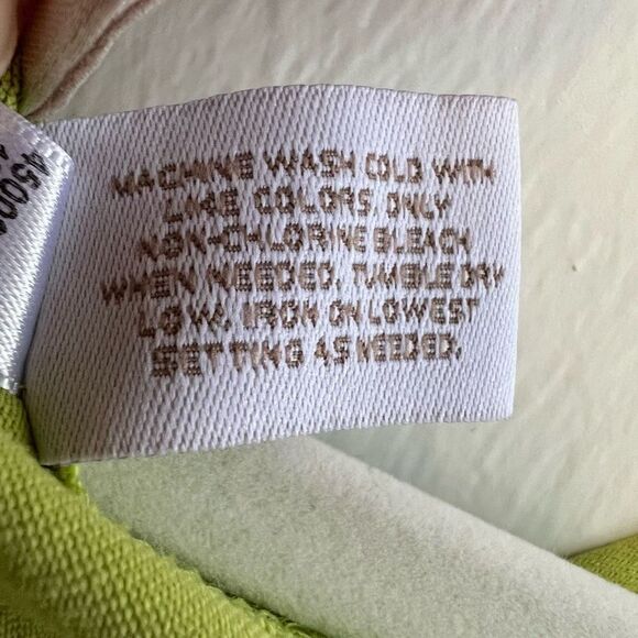 Chico’s Size 2(XL) Yellow Crocheted Knit Short Sleeve Blouse Shirt Top Stretch - Picture 9 of 10